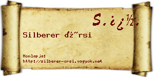 Silberer Örsi névjegykártya